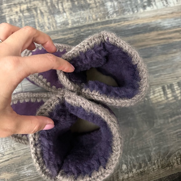 Mou Deep Purple Boots with Grey Stitching - Picture 7 of 7